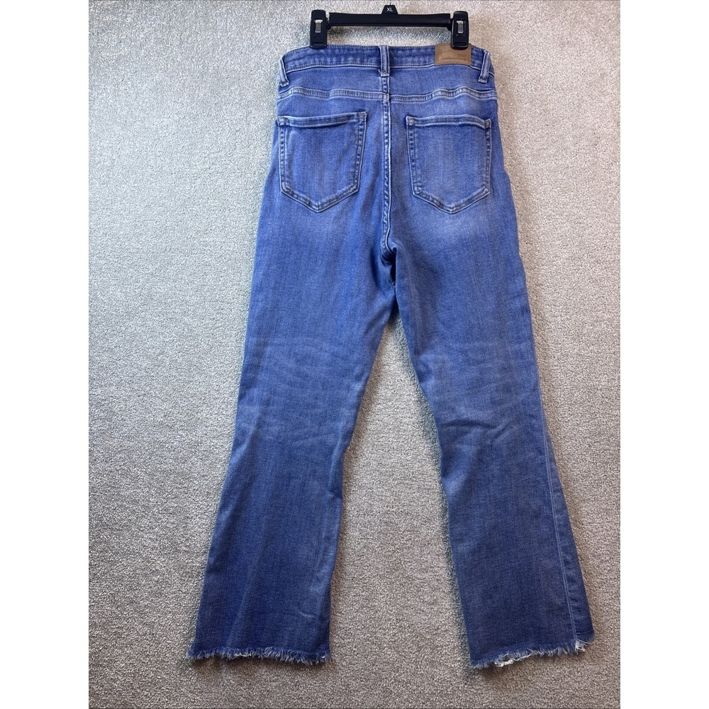 BKE Parker Cropped Flare Jeans Womens 26x25 Blue High Rise Raw Hem Distressed - Picture 3 of 10